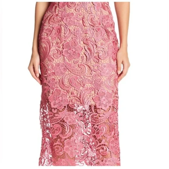 sheer lace midi dress white White Flower Lace Midi Dress – self-portrait-US
